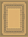 Ornate Black Gold Geometric Frame Design Rug