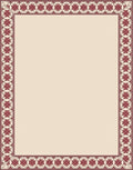 Elegant Burgundy Floral Border Pattern Rug