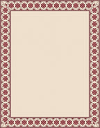 Elegant Burgundy Floral Border Pattern Rug