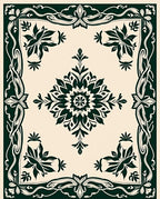 Elegant Floral Border Medallion Design Rug