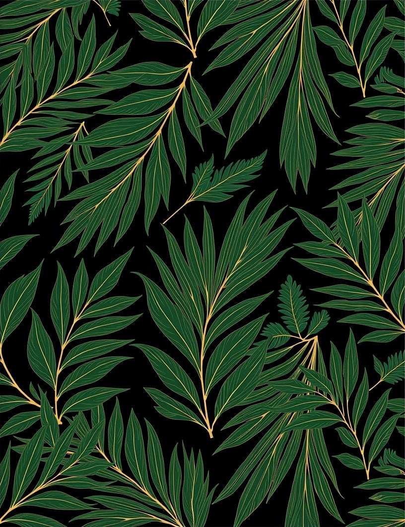 Green Leaf Pattern With 2 Tones Rug