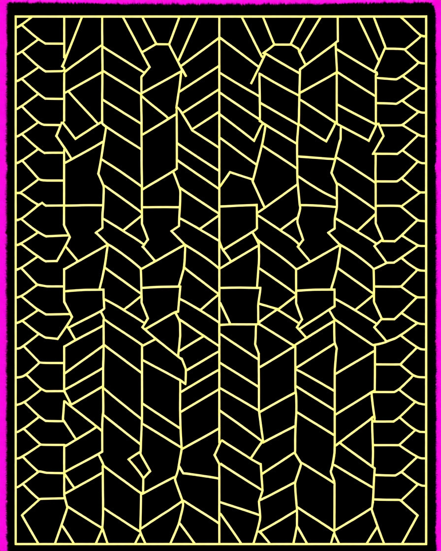 Abstract Geometric Yellow Stripes Rug