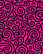 Vibrant Pink Black Swirl Design Rug