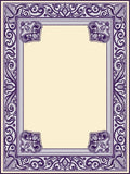 Purple Tan Ornate Flourish Rug