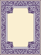 Purple Tan Ornate Flourish Rug