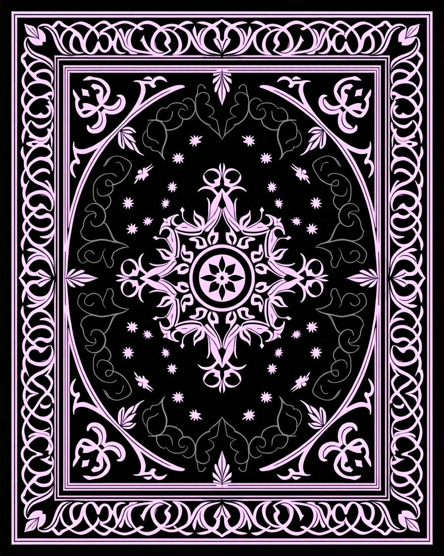 Ornate Floral Geometric Pattern Rug
