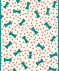 Teal Bow Tie Geometric Polka Dot Rug