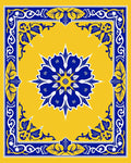 Bold Floral Geometric Medallion Design Rug