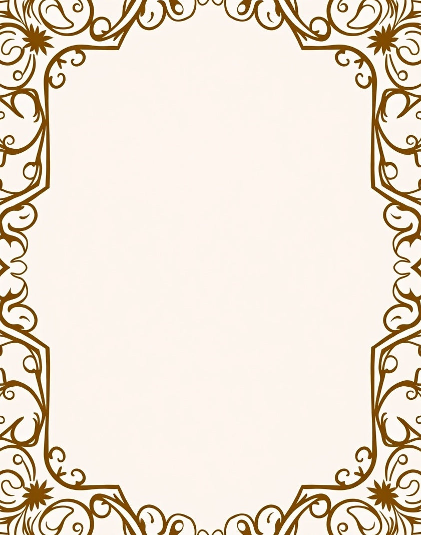 Ornate Flourish Border Design Rug