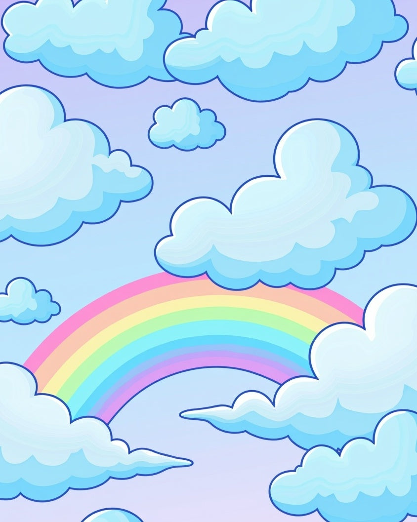 Sky Rainbow Cloud Design Rug