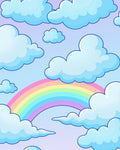 Sky Rainbow Cloud Design Rug