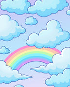 Sky Rainbow Cloud Design Rug