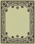 Classic Dark Botanical Swirl Frame Rug