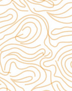 Abstract Wavy Cream Modern Pattern Rug