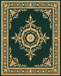 Ornate Floral Medallion Border Design Rug