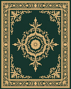 Ornate Floral Medallion Border Design Rug