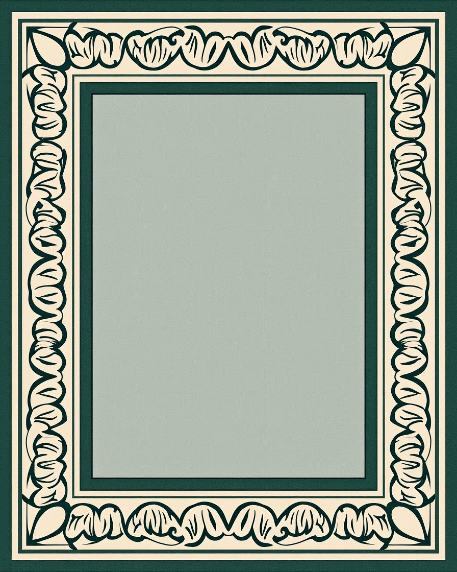 Classic Floral Scroll Border Design Rug