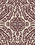 Ornate Burgundy Cream Damask Design Rug