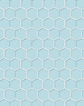 Modern Light Blue Hexagon Pattern Rug