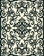 Damask Floral Patterned Classic Rug