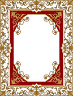 Golden Floral Red Border Rug
