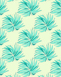 Aqua Leaf Pattern Design Rug
