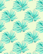 Aqua Leaf Pattern Design Rug
