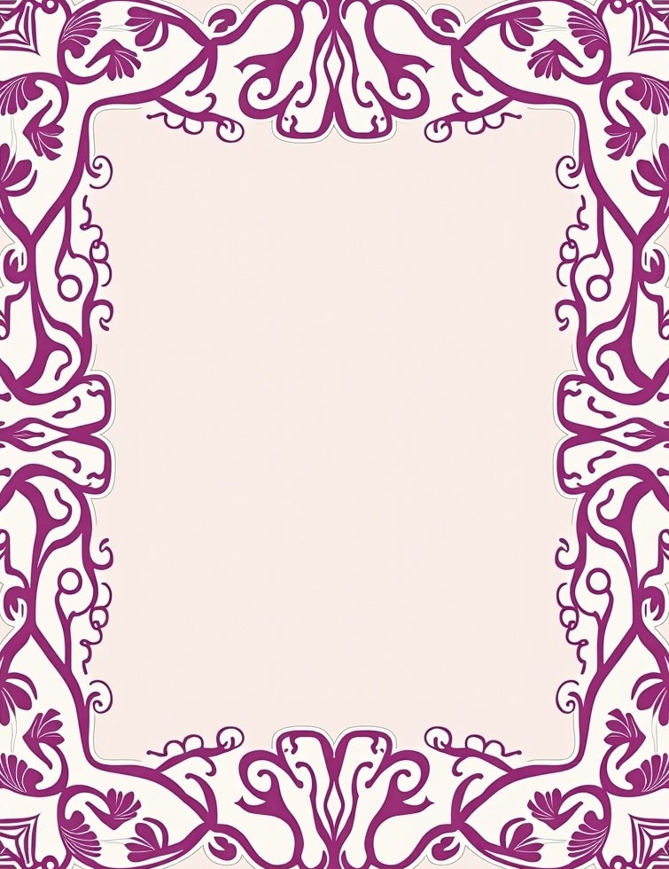 Elegant Purple Floral Border Design Rug