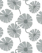 Gray Floral Sunburst Pattern Rug