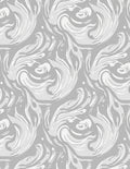 Abstract Swirl Gray White Pattern Rug