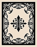 Ornate Black Flourish Decorative Pattern Rug