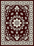 Rich Floral Medallion Border Design Rug