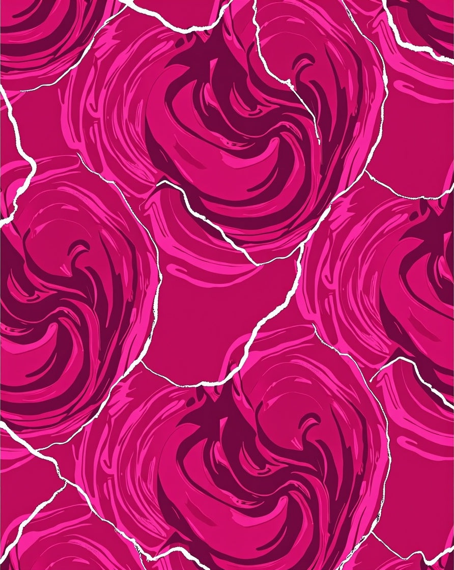 Fuchsia Petal Swirl Pattern Rug