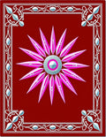 Radiant Pink Starburst Floral Pattern Rug