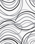 Monochrome Wave Pattern Rug