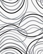 Monochrome Wave Pattern Rug