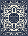 Classic Floral Medallion With Border Design Rug