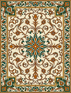 Ornate Floral Symmetry Pattern Rug