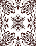 Intricate Dark Swirl Scroll Pattern Rug