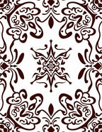 Intricate Dark Swirl Scroll Pattern Rug