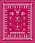Festive Red Gnomes Repeating Border Art Rug