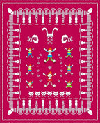 Festive Red Gnomes Repeating Border Art Rug