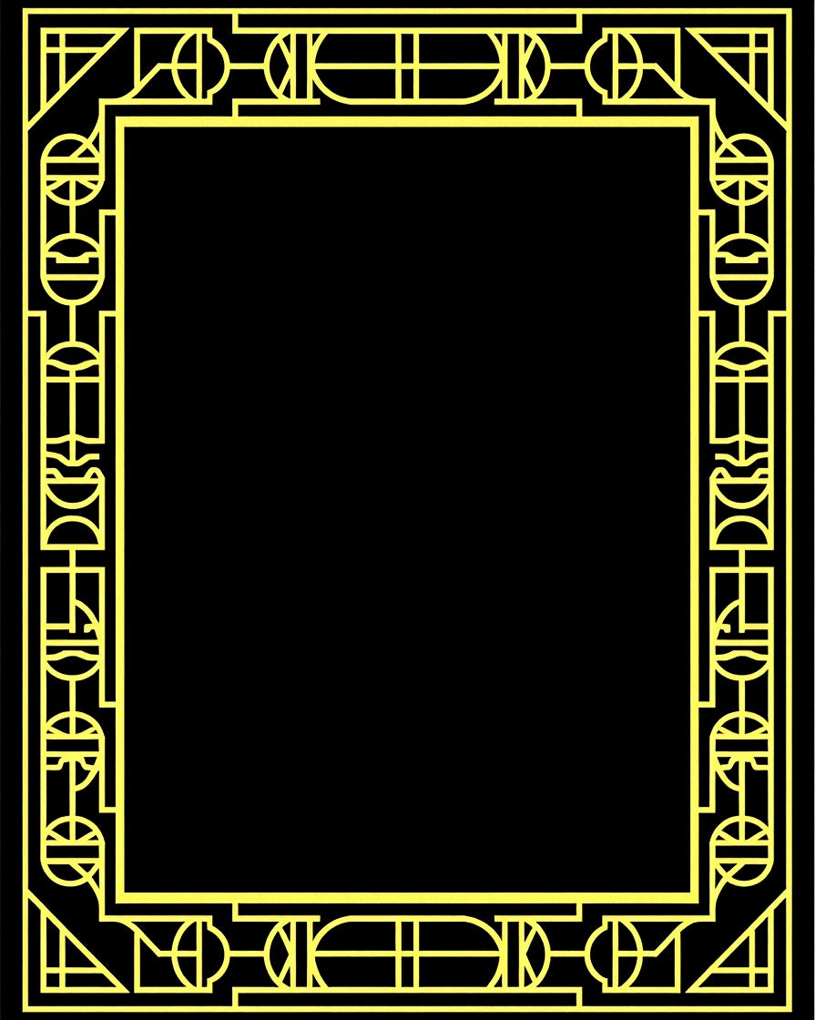 Art Deco Geometric Yellow Patterned Rug