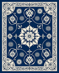 Elegant Floral Scroll Patterned Rug