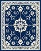 Elegant Floral Scroll Patterned Rug