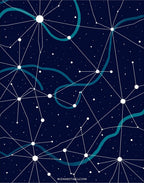 Abstract Star Map Pattern Rug