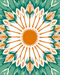 Modern Floral Mandala Pattern Rug