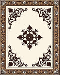 Classic Floral Scrollwork Border Rug