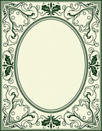 Art Nouveau Floral Oval Border Rug