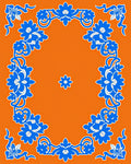 Blue Floral Swirl Ornate Vintage Design Rug